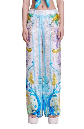 Maje Pezaique Wide Leg Pants in Blue Print Mozaic at Nordstrom, Size 38