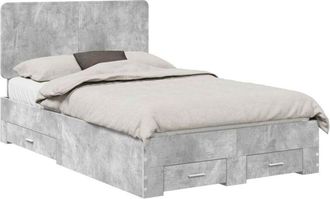 vidaXL Estructura De Cama Con Cabecera Gris Concreto 120 X 190 Cm Vidaxl
