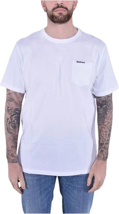 Barbour Tops, Heren, Wit, 2Xl, Katoen, Casual Pocket Tee Sports Style