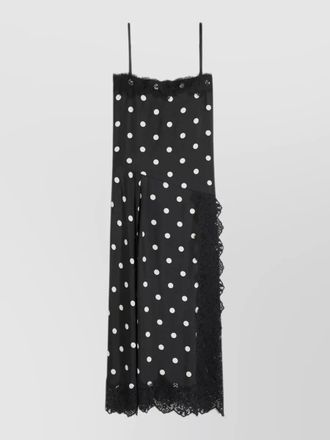 Sportmax long dress straight neckline lace polka dot
