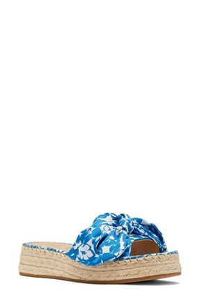 Kate Spade New York lucie espadrille platform slide sandal in Riverside Blue at Nordstrom, Size 6