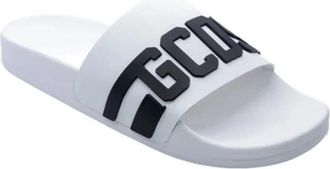 GCDS Sportieve Witte Heren Slippers met Logo Ketting - Heren - Sandalen - Wit - 40 EU - Schoenen