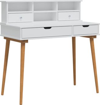 vidaXL Conjunto De Mesa De Tocador Fauske 2 Uds. Blanco Vidaxl