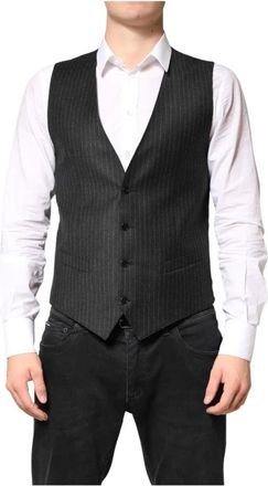 Dolce & Gabbana Vest - Heren - Gillet - Zwart - M - Wol - Kostuums
