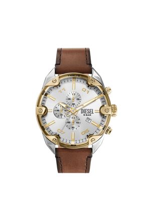Diesel Spiked chronograph brown leather watch - Timeframes - Man - Brown