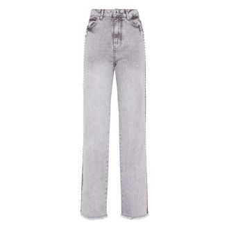 Philipp Plein Jeans, Dames, Grijs, W26, Denim, Denim Palace Fit Crystal Cable