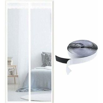 OEM Mosquitera Magn&eacute;tica Para Puerta, Cierre Magn&eacute;tico De Arriba A Abajo, Cierre Autom&aacute;tico, Mantiene El Aire Fresco En El Interior (90x200cm, Rayas Blanc