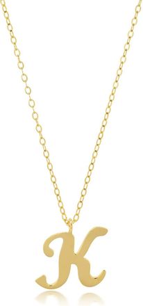 MAX + STONE 10k Solid Yellow or White Gold Dainty Script Initial Extendable Necklace