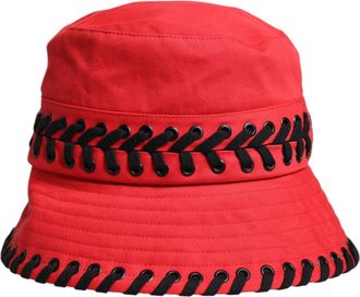 Dolce & Gabbana Womens Red Lace Polyester Wide Brim Bucket Hat