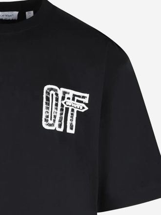 Off-white Mens Cotton T-Shirt Motion Arrow Skate Black T-Shirts And Polos
