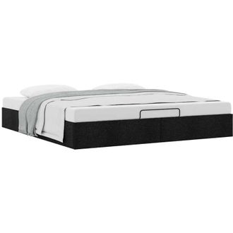 vidaXL Estructura De Cama Otomana Sin Colch&oacute;n Tela Negra 200x200 Cm Vidaxl