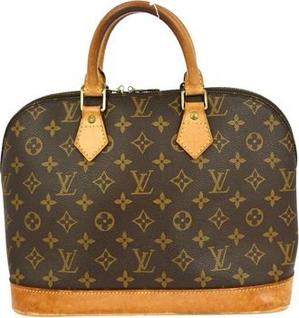 Louis Vuitton Alma Handbag Monogram Canvas Brown Canvas Handbag (Pre-Owned)