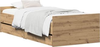 vidaXL Estructura De Cama Roble Artesanal 100 X 200 Cm Vidaxl