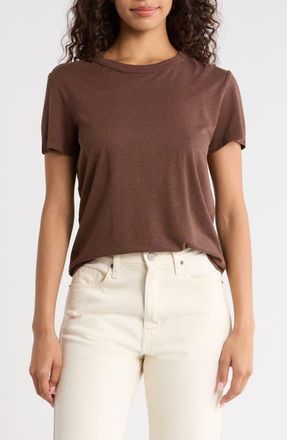 Marine Layer Tried and True Hemp & Cotton Crewneck T-Shirt in Shaved Chocolate at Nordstrom, Size X-Small
