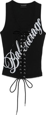 Balenciaga Lace-fastening Logo-detail Tank Top