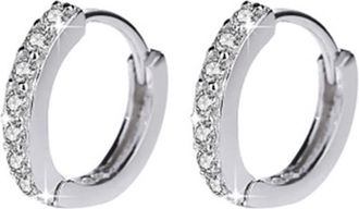 Generic Sterling 925 Silver Earrings Natural Crystal Small Flower Hoop Earrings for Women Birthday Fashion Jewelry Gift Practical Treatment