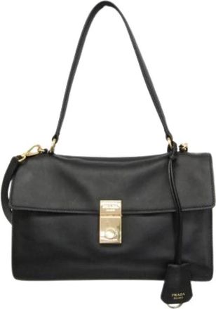 Prada Pre-owned Soft Sound Medium Handtas - Dames - Vintage Handtas - Zwart - ONE Size - Leer - Vintage