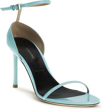 Tom Ford Womens Vertigo Patent Leather Sandals Aqua Calf Bos Taurus