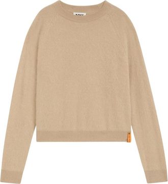HUGO BOSS Trui met ronde hals - Dames - Cashmere truien - Beige - L - Kasjmier - Truien & Vesten