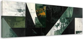 Feeby Impresi&oacute;n De Imagen, Abstracci&oacute;n Formas Verde Gris, 120x40