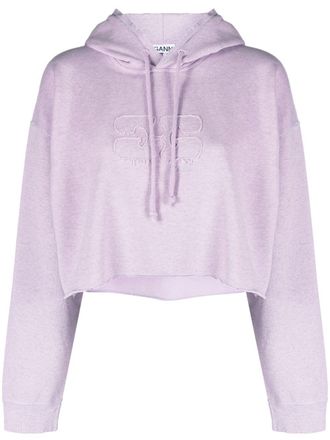 Ganni Cropped hoodie - Paars