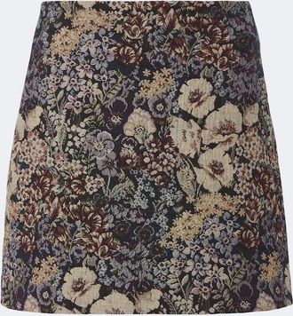 Veronica Beard Minigonna Ohemia in jacquard floreale