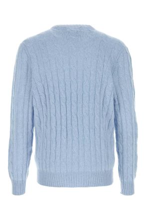 Polo Ralph Lauren Mens Light Blue Cashmere Sweater Lightadventurinebluehthr Exterior: Maglieria