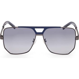 MCM 59mm Polarized Navigator Sunglasses in Matte Dark Ruthenium /Gradient Smoke at Nordstrom Rack