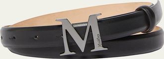 Max Mara Logo Calf Leather Belt