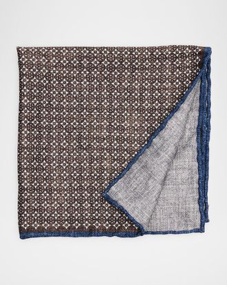 Brunello Cucinelli Mens Double-Face Silk Pocket Square