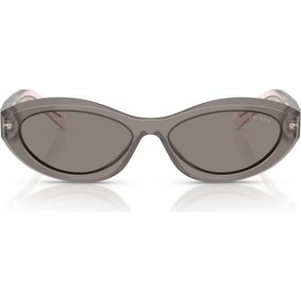 Prada Symbole 56mm Oval Sunglasses in Grey /Dark Grey at Nordstrom
