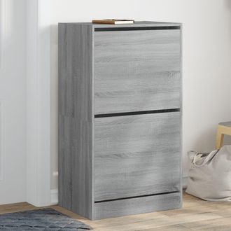 vidaXL Vidaxl - Mueble Zapatero 2 Cajones Abatibles Gris Sonoma 60x42x108 Cm