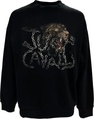 Roberto Cavalli Sudadera con cremallera y estampado de logo en algod&oacute;n - Sweatshirts & Hoodies - Hombre - Negro - XL