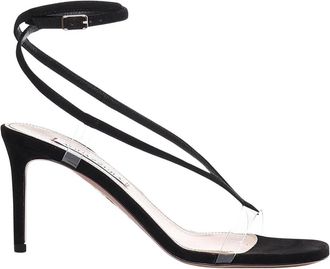 Aquazzura Schoenen, Dames, Zwart, 37 1/2 EU, Leer, Illusion Slingback Pumps