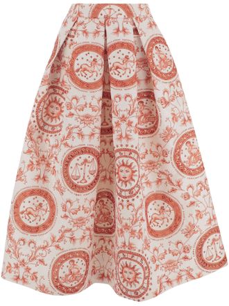 Lunatica Milano Flared Skirt With Fantasy Print