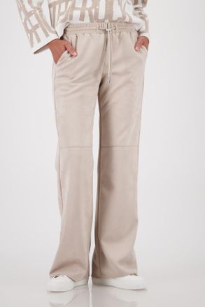 Monari Jogger Pants MONARI Hose Velours 83cm, Damen, Gr. 36, N-Gr, beige, Web, Obermaterial: 93% Polyester, 7% Elasthan, unifarben, regular fit lang, Hosen J