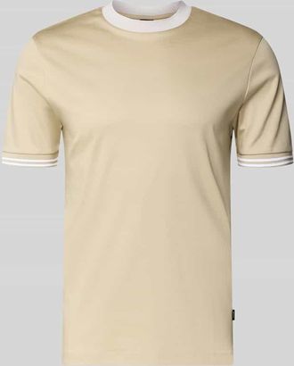 HUGO BOSS Slim Fit T-Shirt aus reiner Baumwolle Modell H-TESSLER 238 in Beige, Gr&ouml;&szlig;e XXXL