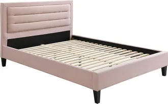 Vente-Unique Cama 140 x 190 cm con cabecero color rosa - Rosa - MACHUPIO