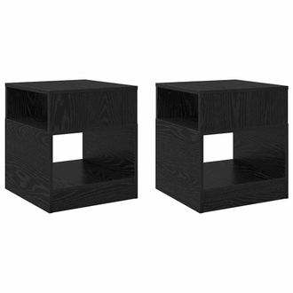 vidaXL Mesa Auxiliar 2 Pcs Roble Negro 40,5 X 40 X 45 Cm Vidaxl