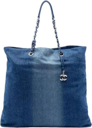 Chanel Pre-owned Denim Tote Bag - Dames - Vintage Shopper - Blauw - ONE Size - Denim - Vintage
