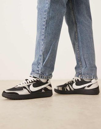 Nike Field General Pony Hair - Sneakers nere e bianche in cavallino-Nero