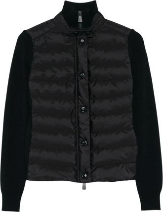Moncler Gewatteerd Wolmix Vest - Dames - Truien - Zwart - Maat: M Wol