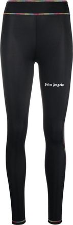 Palm Angels Miami rainbow-stitch leggings - women - Polyamide/Spandex/Elastane - S - Black