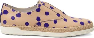 Tod's Francesina polka-dot espadrilles - women - Calf Leather/Calf Leather/Rubber - 35.5 - Neutrals
