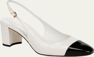 Veronica Beard Cecile Cap-Toe Slingback Pumps