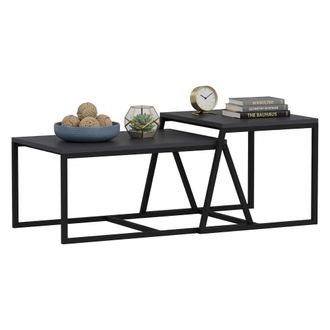 Dmora Mesa De Sal&oacute;n Urbania, Modular, Rectangular, Tono Antracita, 75x50x38h Cm Negro Antracita