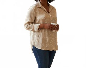 Calvin Klein Patterned Top In Beige
