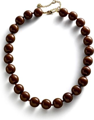 BaubleBar Jane Beaded Necklace in Brown at Nordstrom