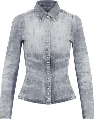 Diesel De-Masly Blue Cotton Shirt