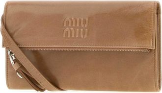 Miu Miu Womens Powder Pink Leather Pouch Cammeo Extra-Accessori Accessory